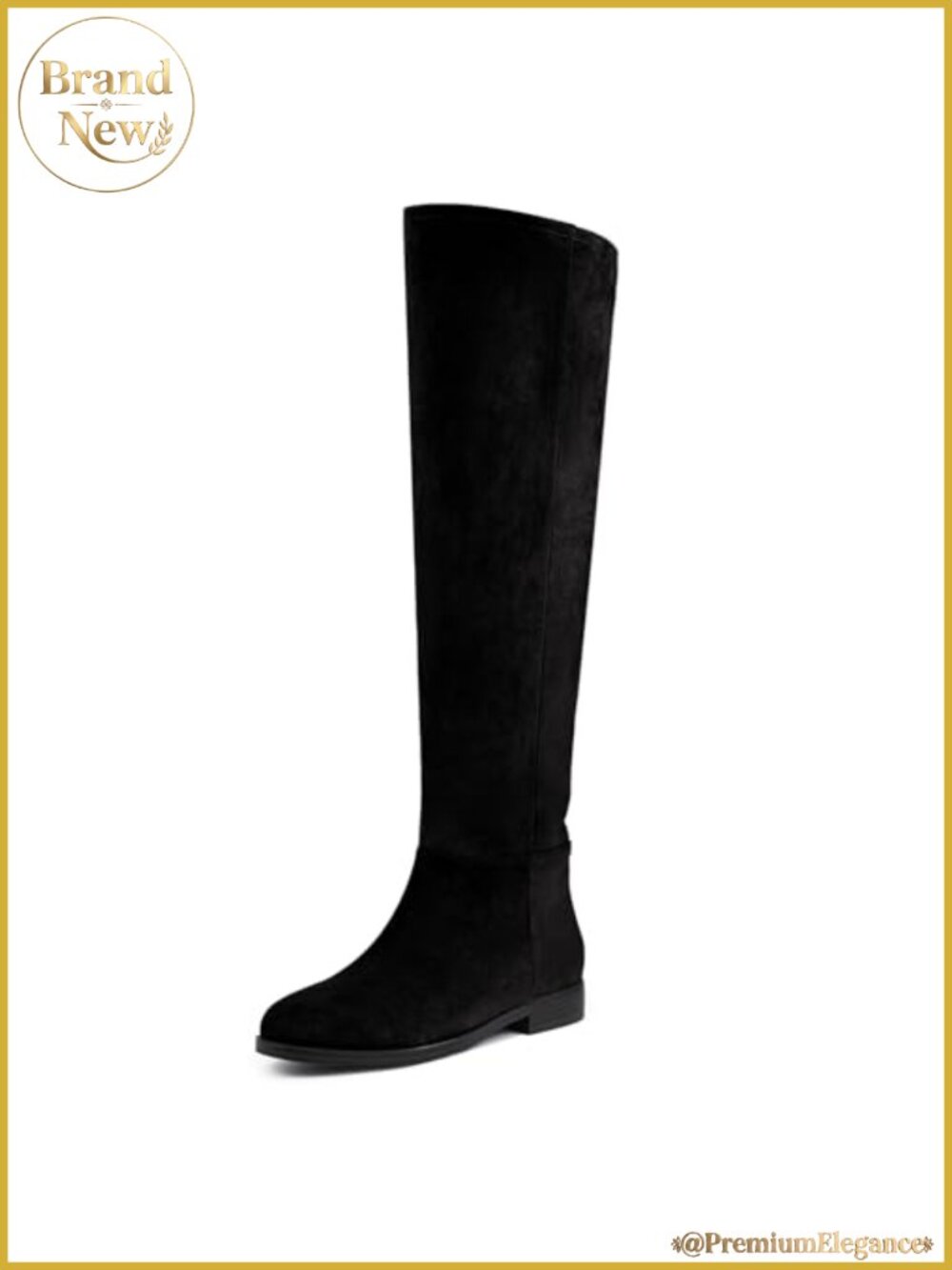 Suede Knee High Boots Convertible Fold Over Slouchy Flat Round Toe